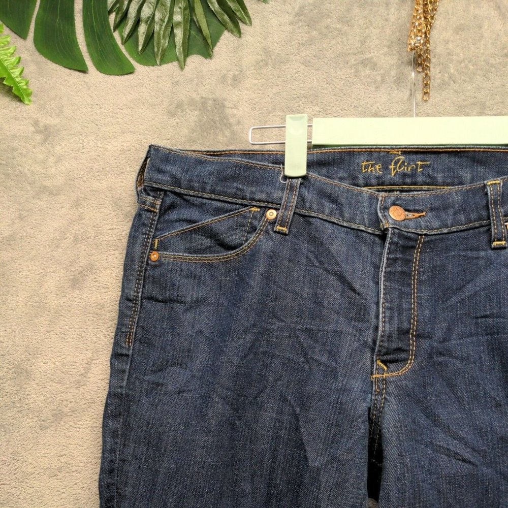 The Flirt Women Jeans Mid Rise Bootcut Leg Blue Dark Wash W:38 L:30 - Picture 3 of 16